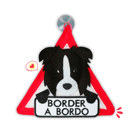 Colgante A Bordo Dog Lover Khurmi Border Collie Negro/Blanco Hecho a Mano KHURMI MASCOTAS