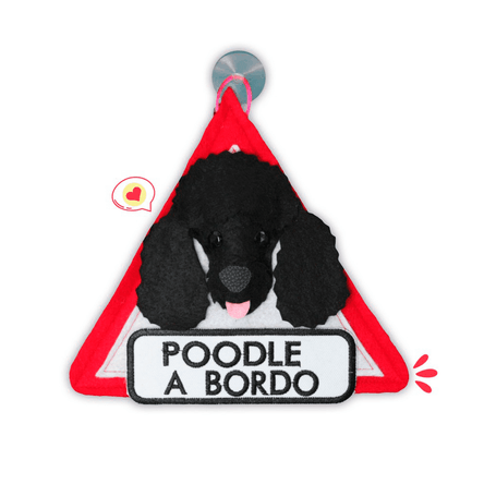 Colgante A Bordo Dog Lover Khurmi Poodle Negro Hecho a Mano KHURMI MASCOTAS