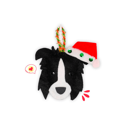 Colgante Navidad Dog Lover Khurmi Border Collie Negro/Blanco Hecho a Mano KHURMI MASCOTAS