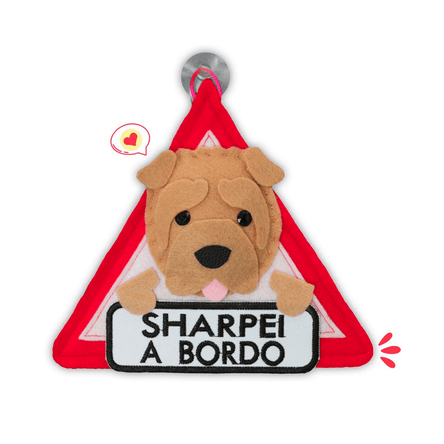 Colgante A Bordo Dog Lover Khurmi Sharpei Beige Hecho a Mano KHURMI MASCOTAS