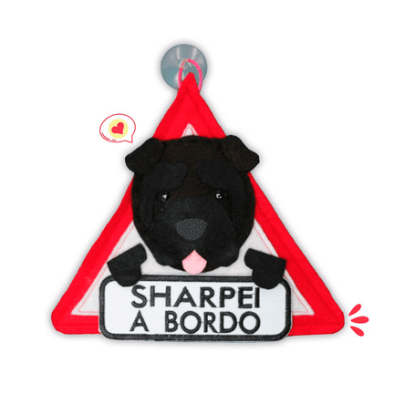 Colgante A Bordo Dog Lover Khurmi Sharpei Negro Hecho a Mano KHURMI MASCOTAS