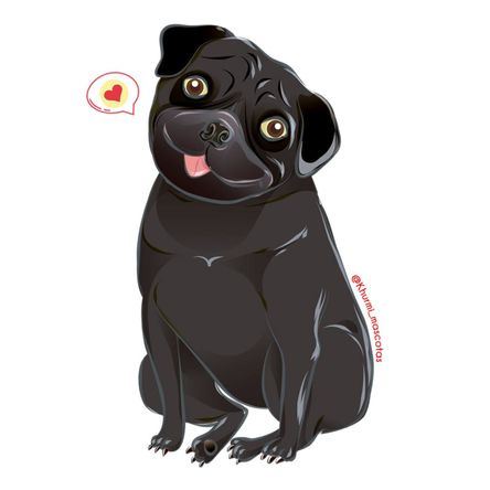 Cojín Dog Lover Khurmi Pug Negro Cojín Dog Lover Khurmi Pug Negro