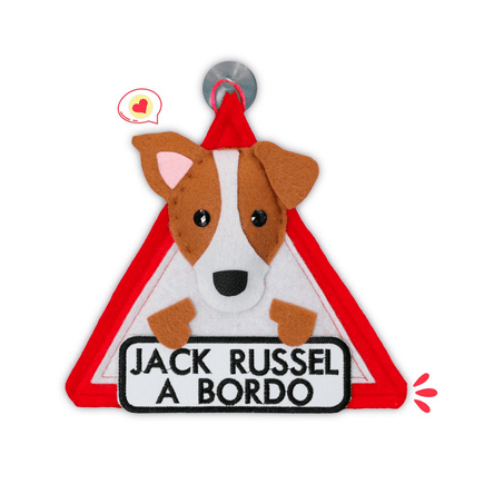 Colgante A Bordo Dog Lover Khurmi Jack Russell Marrón/Blanco Hecho a Mano KHURMI MASCOTAS