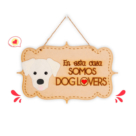 Colgante Trupán Dog Lover Khurmi Labrador Beige Hecho a Mano KHURMI MASCOTAS