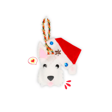 Colgante Navidad Dog Lover Khurmi Scottish Blanco Hecho a Mano KHURMI MASCOTAS