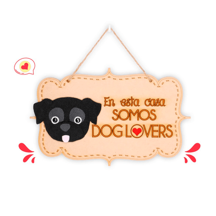 Colgante Trupán Dog Lover Khurmi Pug Negro Hecho a Mano KHURMI MASCOTAS