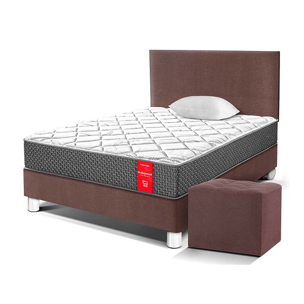 Dormitorio Paraíso Su Majestad 1.5 Plazas Chocolate + Puff