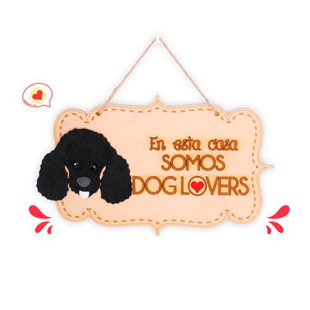 Colgante Trupán Dog Lover Khurmi Poodle Negro Hecho a Mano KHURMI MASCOTAS