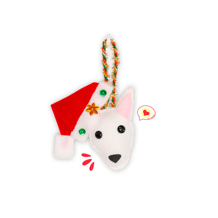 Colgante Navidad Dog Lover Khurmi Bullterrier Blanco Hecho a Mano KHURMI MASCOTAS