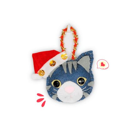 Colgante Navidad Cat Lover Khurmi Gato Plomo Rayas Hecho a Mano KHURMI MASCOTAS