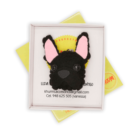 Llavero Dog Lover Khurmi Frenchie Negro Hecho a Mano KHURMI MASCOTAS