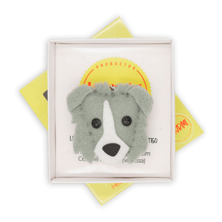 Llavero Dog Lover Khurmi Border Collie Plomo/Blanco Hecho a Mano KHURMI MASCOTAS