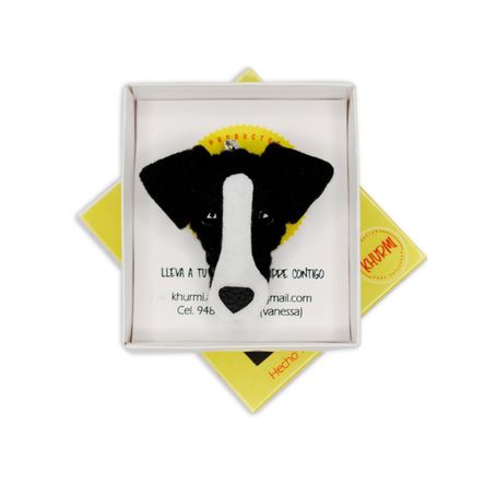 Llavero Dog Lover Khurmi Fox Liso Negro/Blanco Hecho a Mano KHURMI MASCOTAS