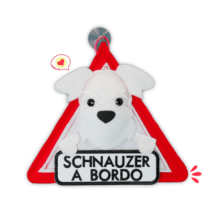 Colgante A Bordo Dog Lover Khurmi Schnauzer Blanco Hecho a Mano