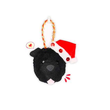 Colgante Navidad Dog Lover Khurmi Sharpei Negro Hecho a Mano Colgante Navidad Dog Lover Khurmi Sharpei Negro Hecho a Mano