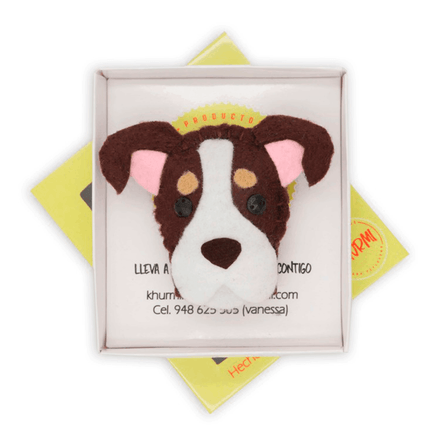 Llavero Dog Lover Khurmi Pitbull Marrón/Blanco Hecho a Mano Llavero Dog Lover Khurmi Pitbull Marrón/Blanco Hecho a Mano