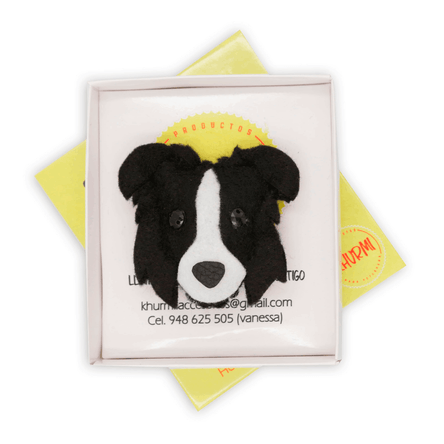 Llavero Dog Lover Khurmi Border Collie Negro/Blanco Hecho a Mano