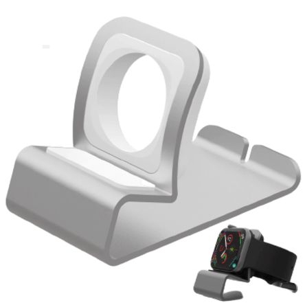 Soporte Compatible con  Apple Watch Aluminio Luxury Plata