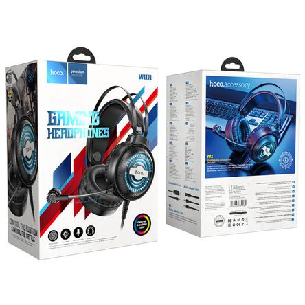 Audífono Gamer Omnidireccional Con Micrófono Para Computadora W101 Hoco Azul
