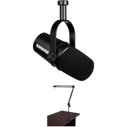 Kit de Micrófono para Podcast Shure Mv7 con Brazo de Transmisión Negro