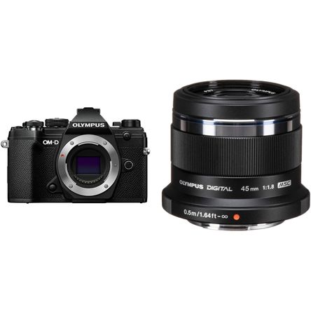 Cámara Mirrorless Olympus Om D E M5 Mark Iii con Kit de Lente de 45Mm F 1.8 Negro