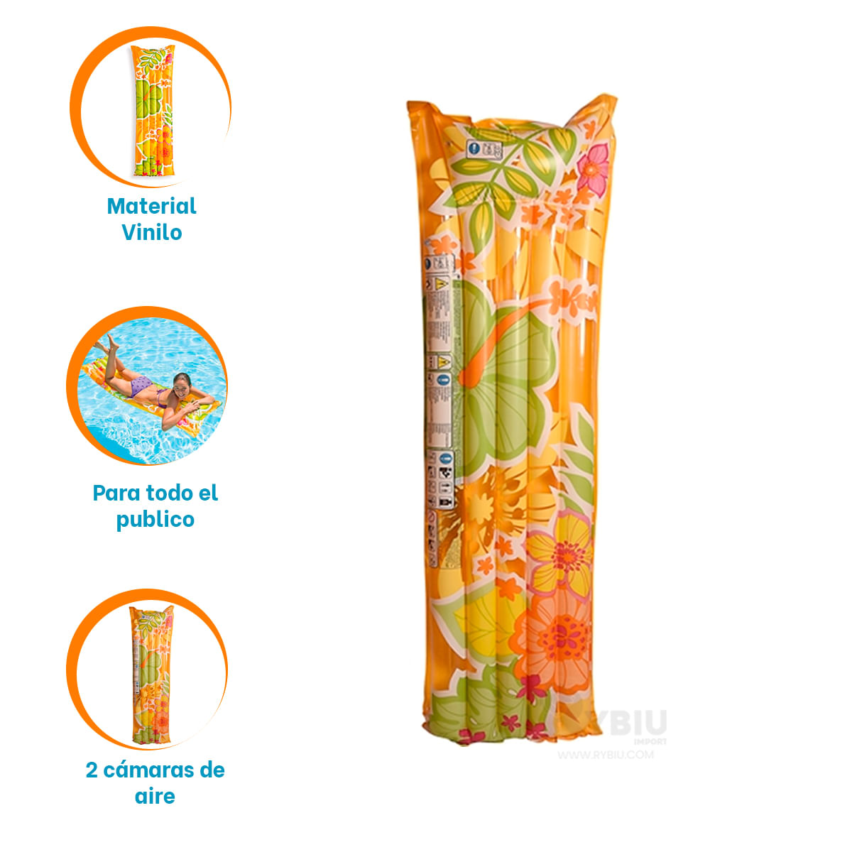 Elegante y Moderna Colchoneta Inflable Anaranjada