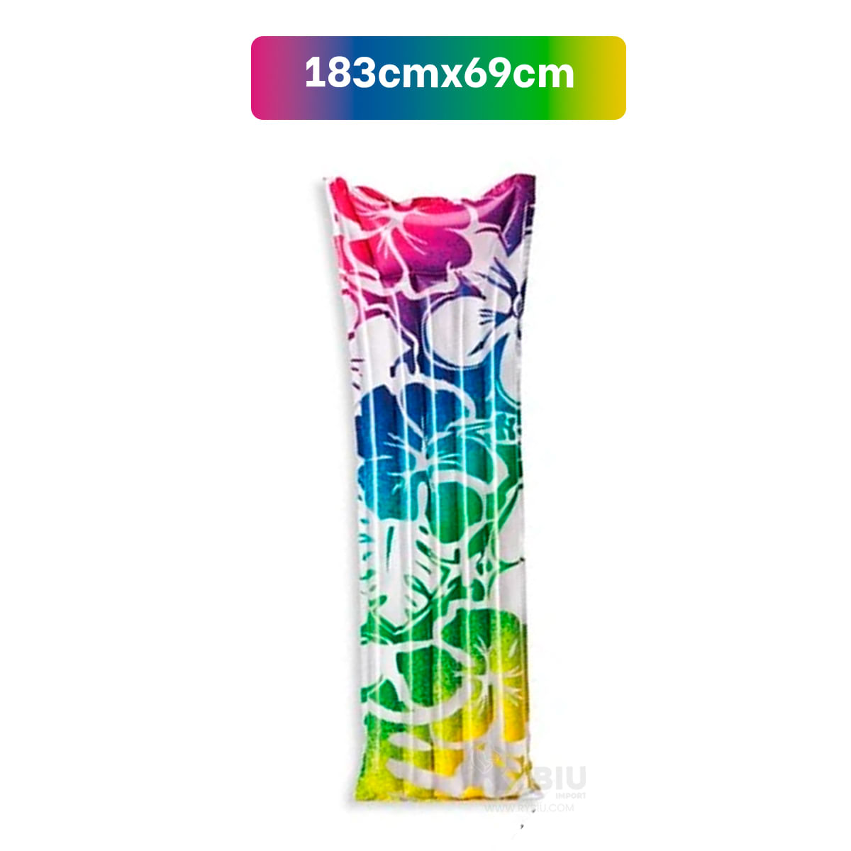 Colchoneta Inflable Arcoriris con 2 Camaras de Aire