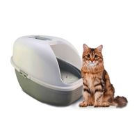 Arenero para Gatos Portátil con Pala Gris