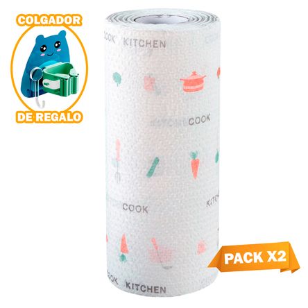 Pack X2 Papel Toalla Y Organizador Escobas N60 Hámster AZ Sashija