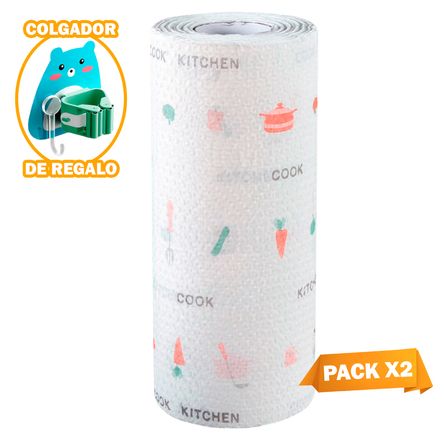 Pack X2 Papel Toalla Y Organizador Escobas N60 Oso CL Sashija