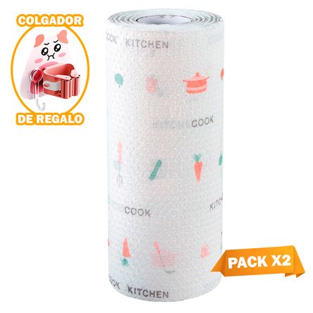 Pack X2 Papel Toalla Y Organizador Escobas N60 Chancho RS Sashija