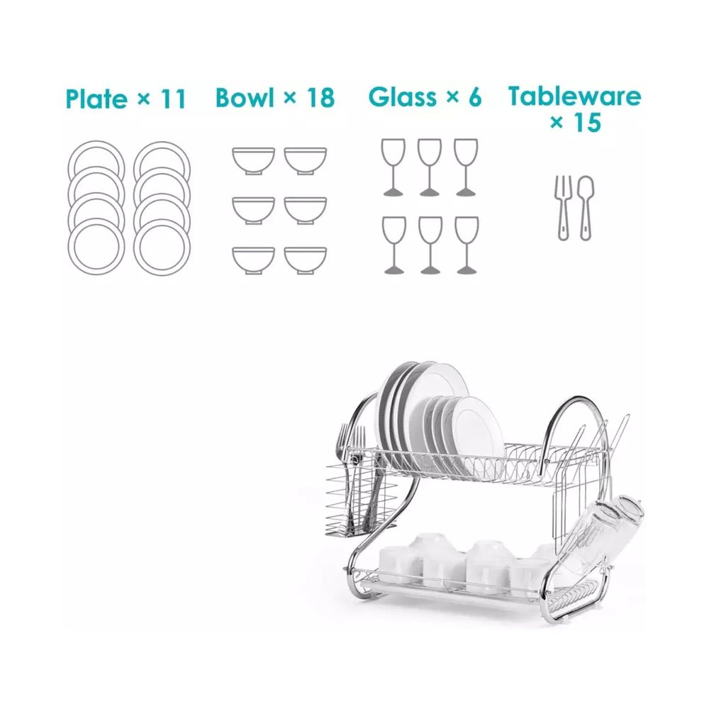 Escurridor de platos, organizador de secado colgante de 2/3 niveles,  estante de almacenamiento para platos, cuencos, tazas, incluye bandejas de