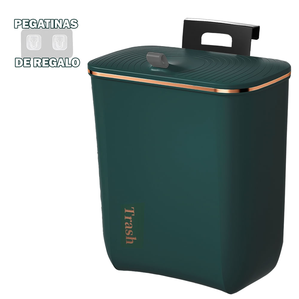 Tacho de Basura Colgante Papelera Contenedor con Tapa H01 Verde Tacho de Basura Colgante Papelera Contenedor con Tapa H01 Verde