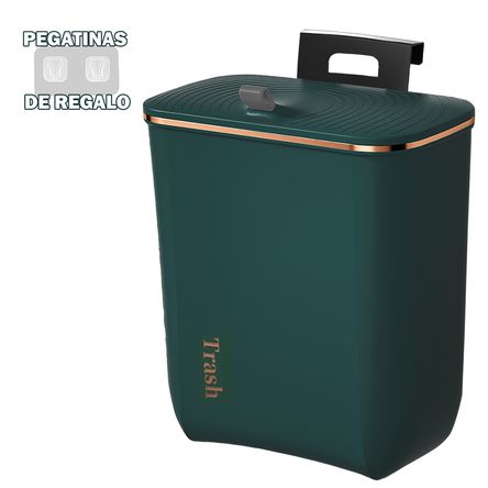 Tacho de Basura Colgante Papelera Contenedor con Tapa H01 Verde Tacho de Basura Colgante Papelera Contenedor con Tapa H01 Verde