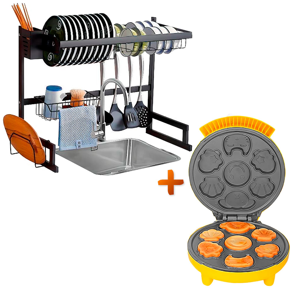 Escurridor de Platos Moderno 65cm Y Waflera Eléctrica con Diseños S20