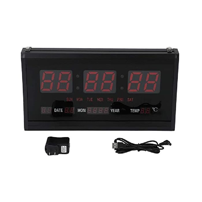 Reloj Led Digital de Pared Negro Promart