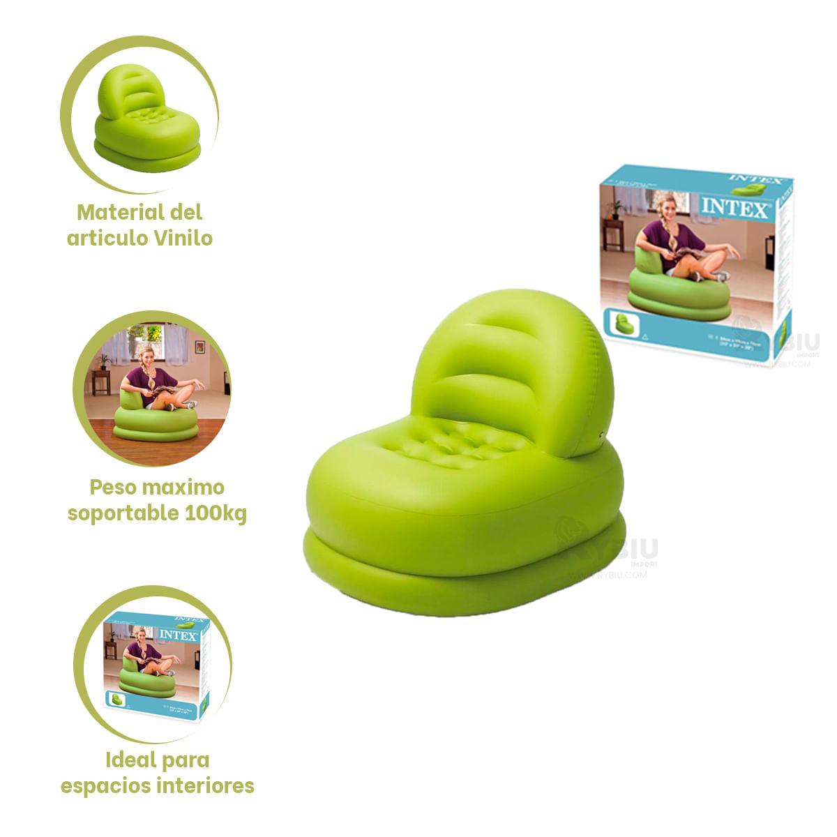 Bonito Sofa Inflable para Jardin Verde