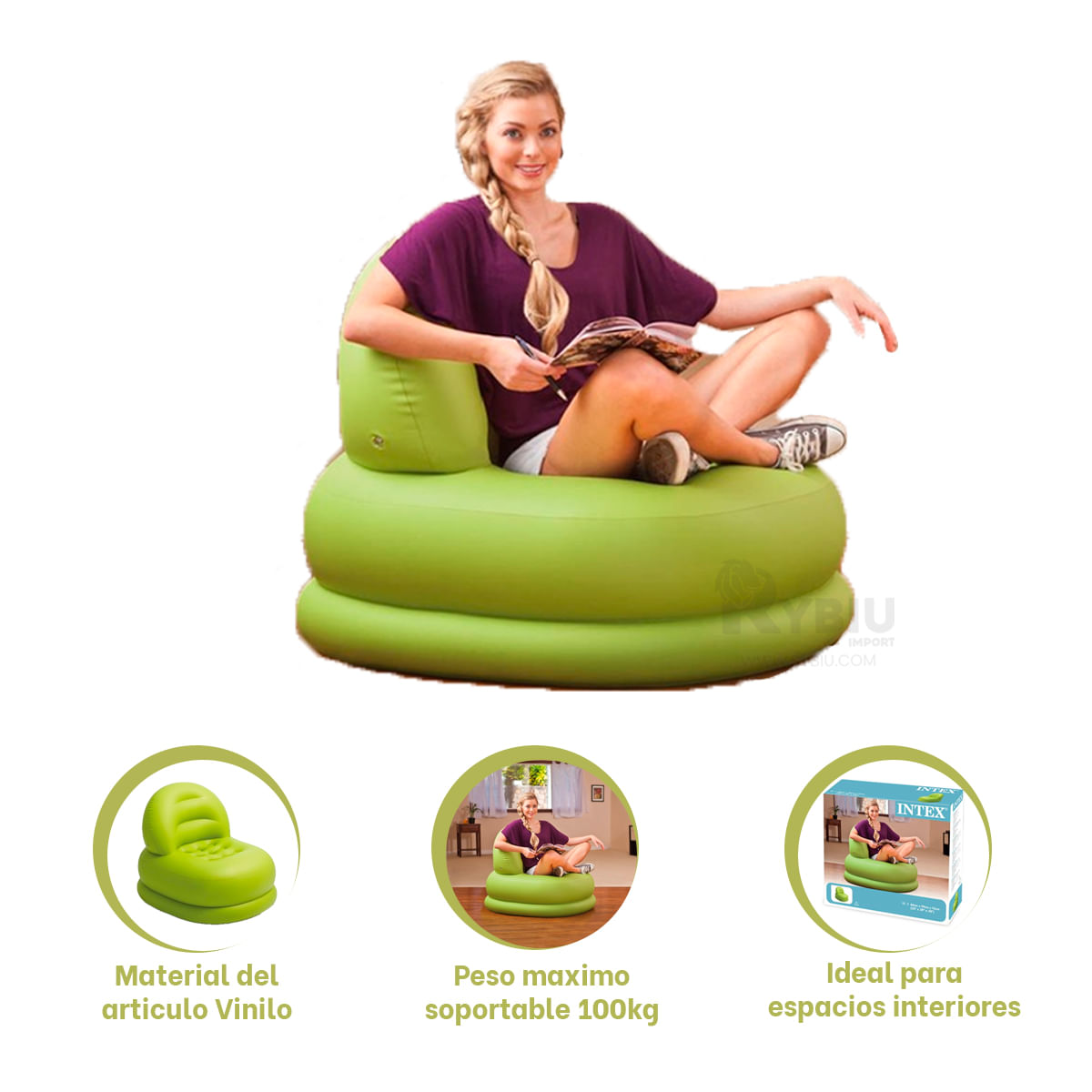 Divertido Sofa de Tipo Sillon Verde