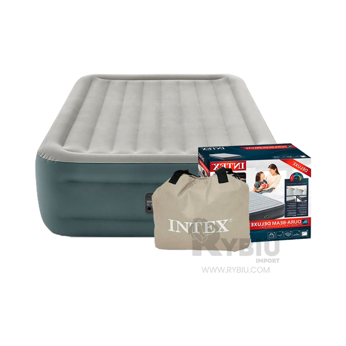 Cama Colchon Intex Inflable de Color Gris