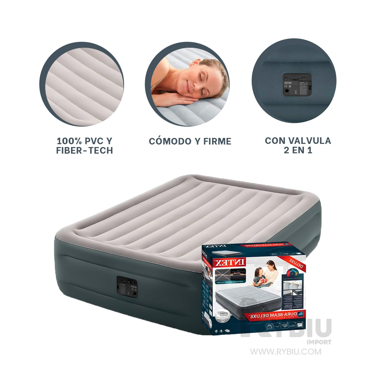 Comodo y Firme Colchon Gris con Fiber Tech