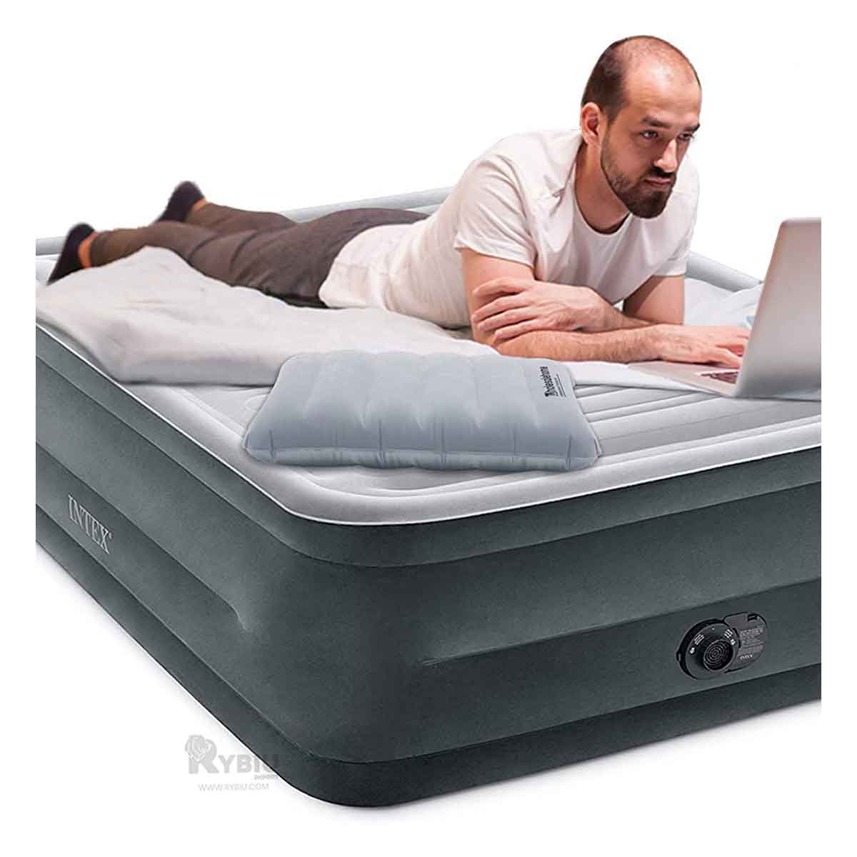 Comodo Colchon Gris con Tecnologia de Fibra