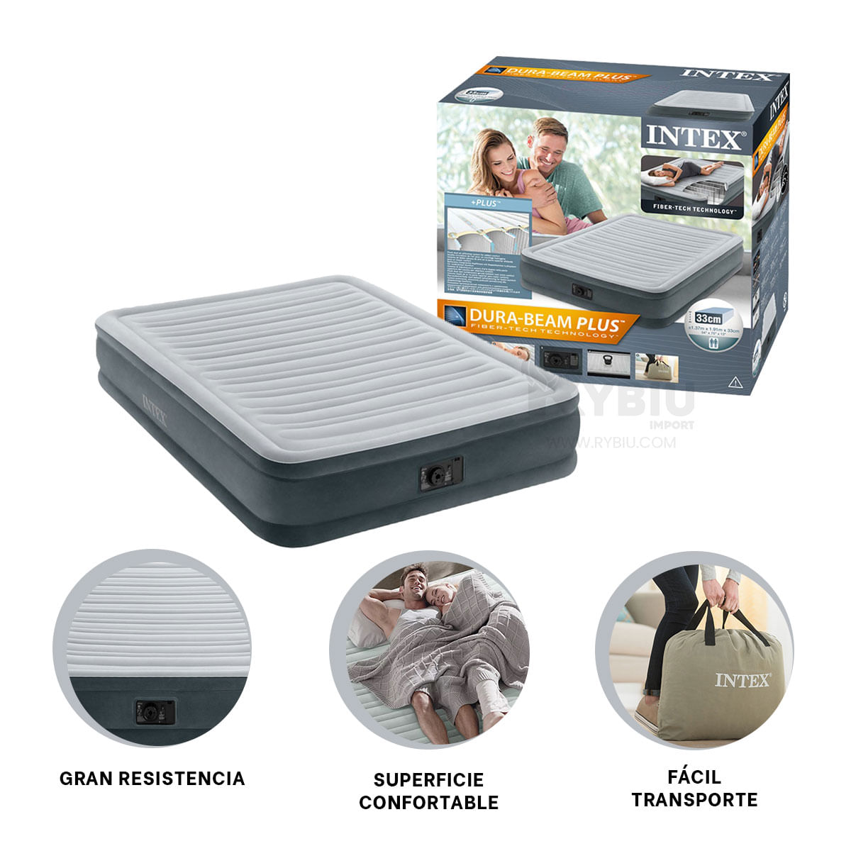 Moderno Colchon Cama Inflable Intex para Dormitorio