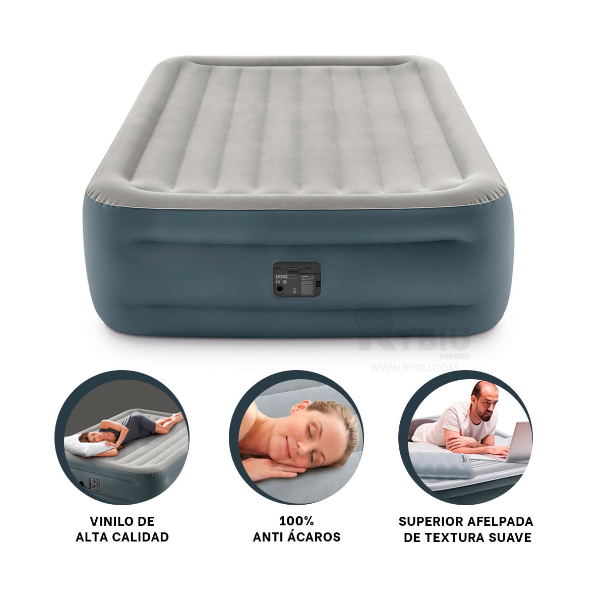 Colchon de Aire con Resistencia de Color Gris