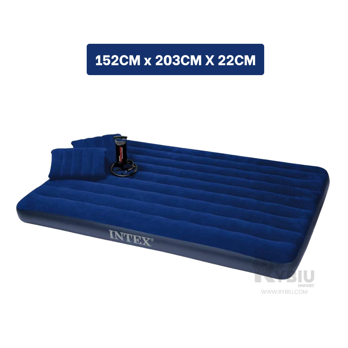 Resistente Colchon Inflable de 2.5 Plazas - Azul