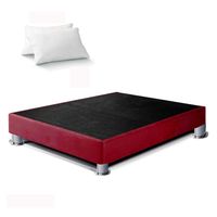 Box Tarima LeMueble 2 Plazas Guinda + 2 Almohadas
