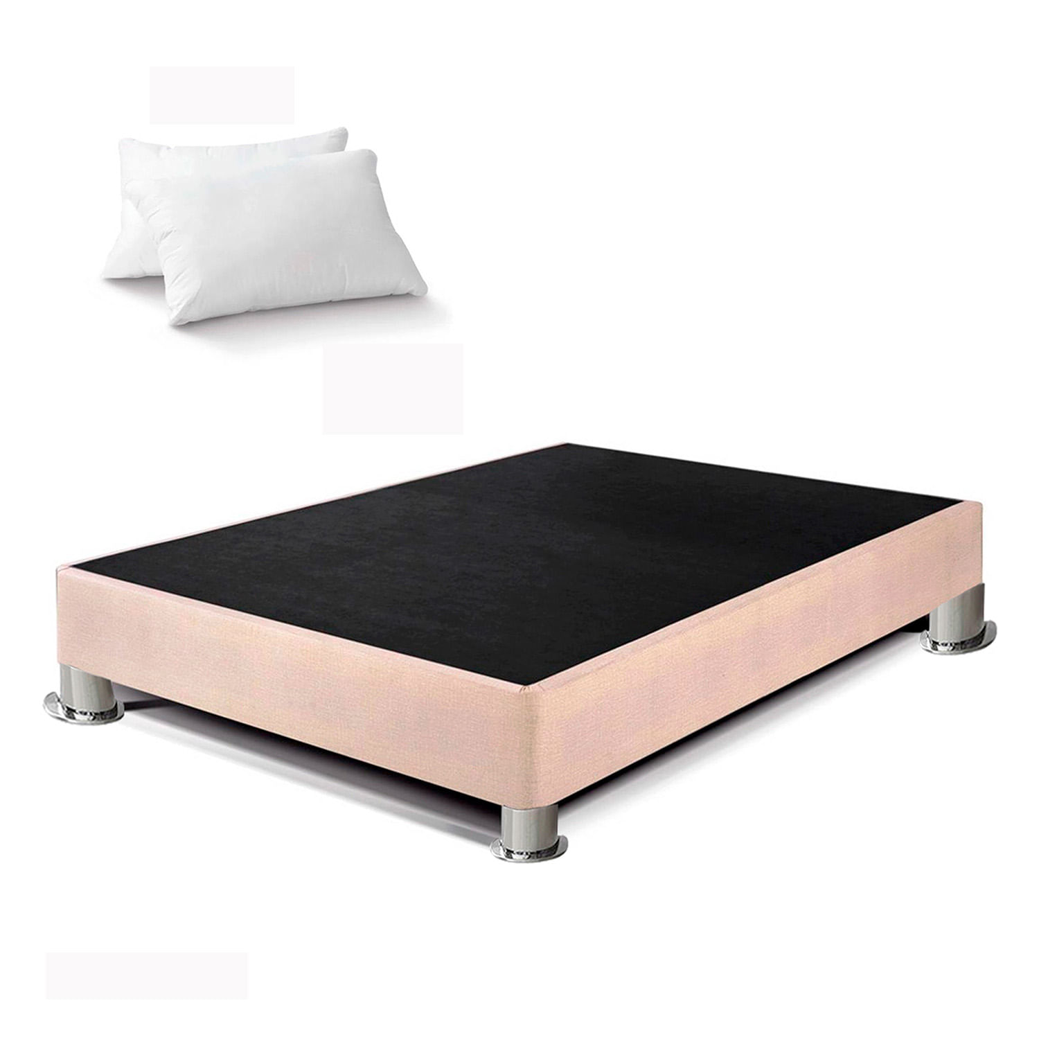 Box Tarima LeMueble 1.5 Plz Beige + 2 Almohadas