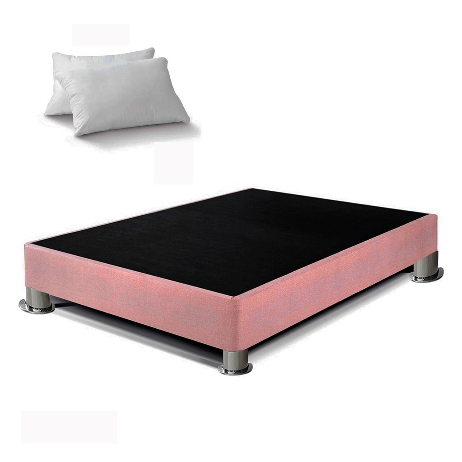 Box Tarima LeMueble 1.5 Plz Palo Rosa + 2 Almohadas