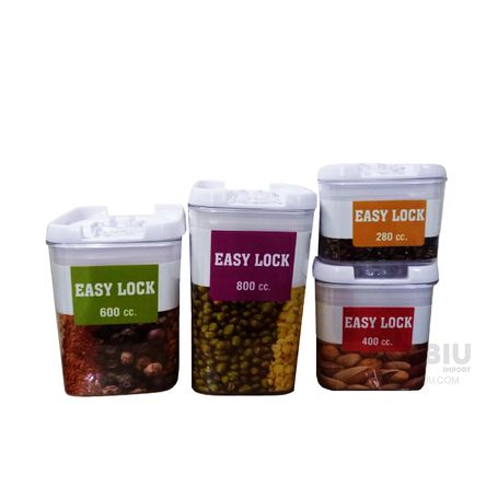 Set de 4 Tarros con Recipientes Hermeticos Acrilico