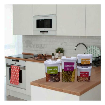 Set de 4 Recipientes Tapa Hermeticos para Multigranos Set de 4 Recipientes Tapa Hermeticos para Multigranos