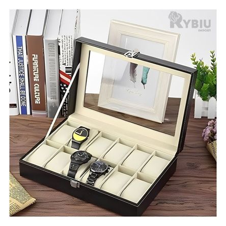 Funcional Organizador de Relojes con Tapa de Cristal Funcional Organizador de Relojes con Tapa de Cristal